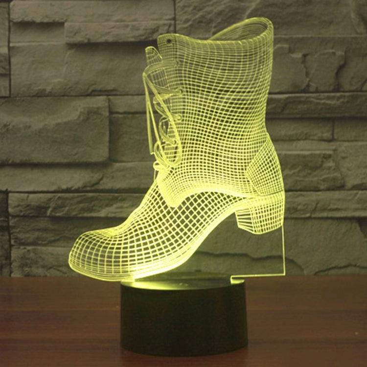 靴子款3D燈 七彩漸變觸控三維立體燈/檯燈/小夜燈