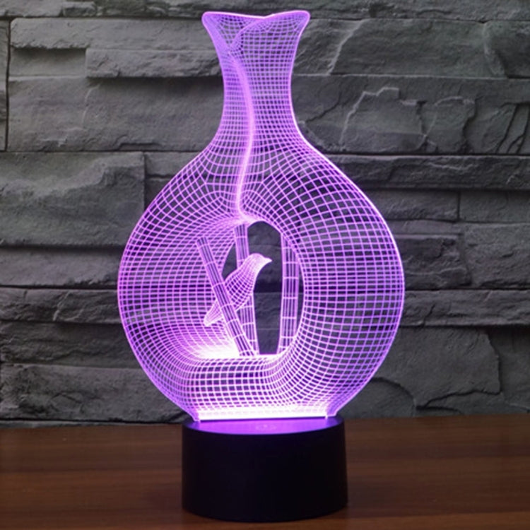 籠中鳥款3D燈 七彩漸變觸控三維立體燈/檯燈/小夜燈