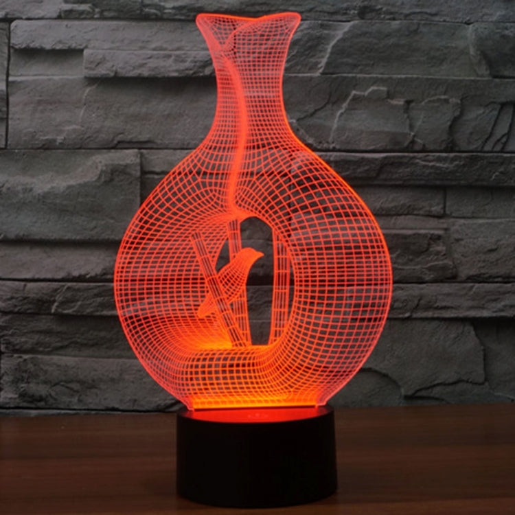 籠中鳥款3D燈 七彩漸變觸控三維立體燈/檯燈/小夜燈