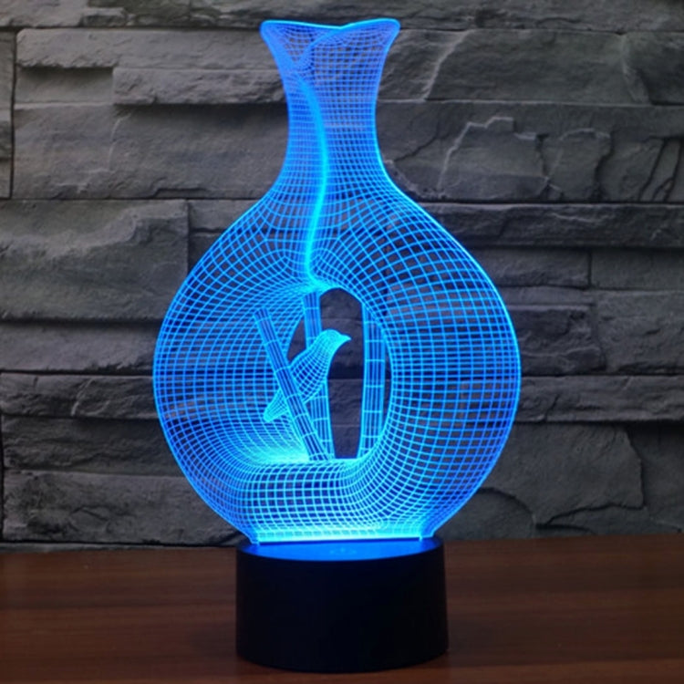 籠中鳥款3D燈 七彩漸變觸控三維立體燈/檯燈/小夜燈