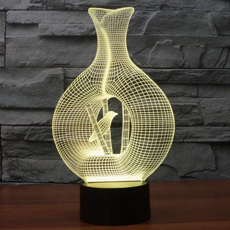 籠中鳥款3D燈 七彩漸變觸控三維立體燈/檯燈/小夜燈