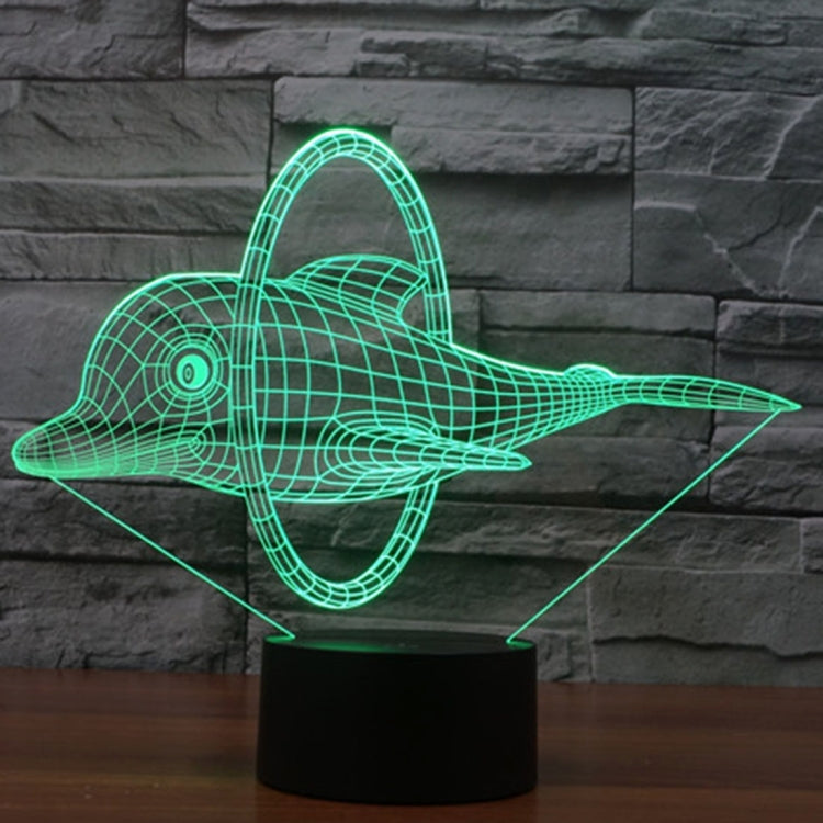 海豚跳圈款3D燈 七彩漸變觸控三維立體燈/檯燈/小夜燈