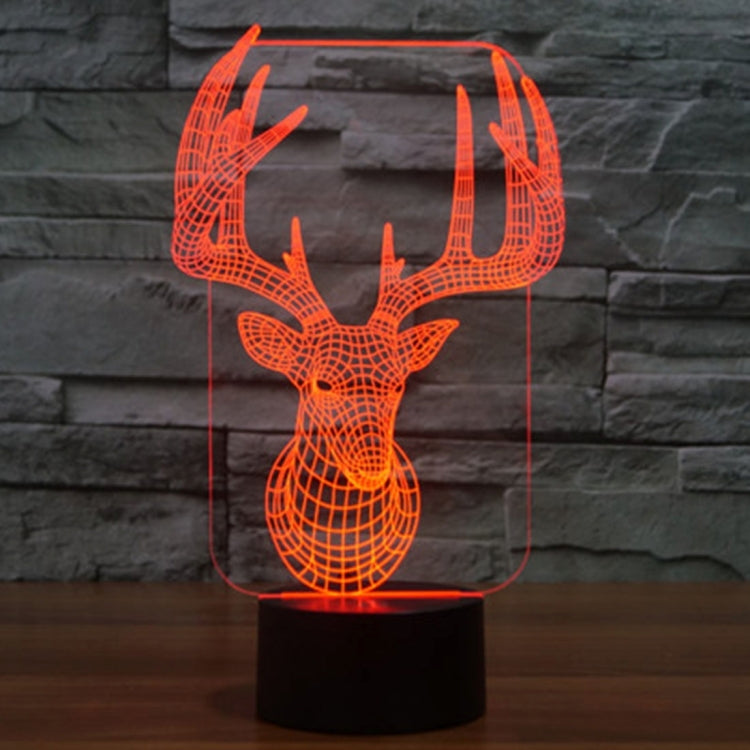 麋鹿款3D燈 七彩漸變觸控三維立體燈/檯燈/小夜燈