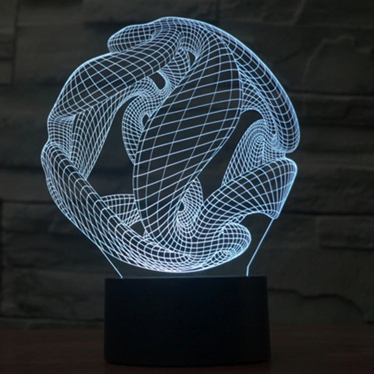 抽象款3D燈 七彩漸變觸控三維立體燈/檯燈/小夜燈