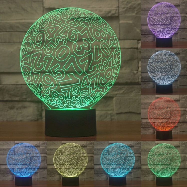 圈圈数字款3D燈 七彩漸變觸控三維立體燈/檯燈/小夜燈