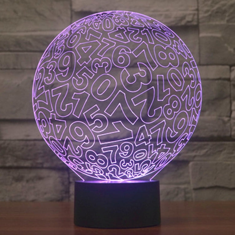 圈圈数字款3D燈 七彩漸變觸控三維立體燈/檯燈/小夜燈