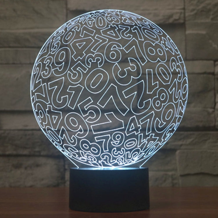 圈圈数字款3D燈 七彩漸變觸控三維立體燈/檯燈/小夜燈