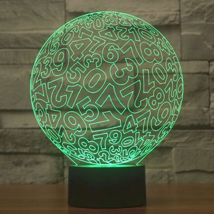 圈圈数字款3D燈 七彩漸變觸控三維立體燈/檯燈/小夜燈