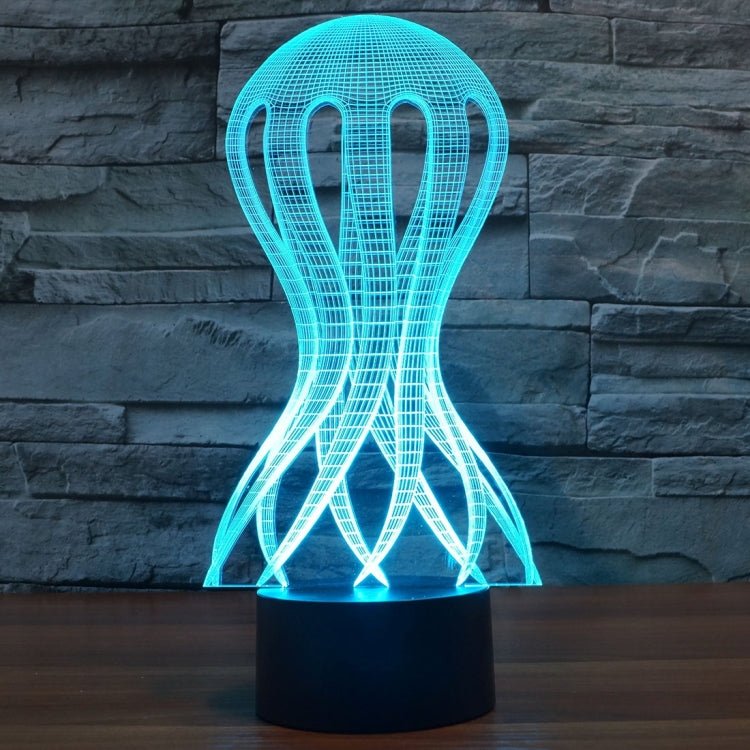 水母款3D燈 七彩漸變觸控三維立體燈/檯燈/小夜燈