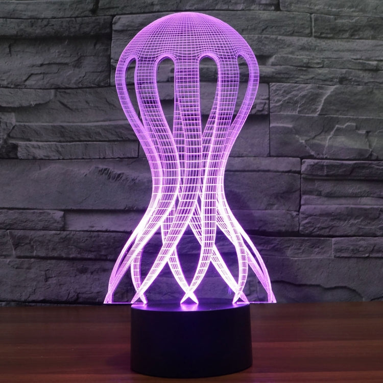 水母款3D燈 七彩漸變觸控三維立體燈/檯燈/小夜燈