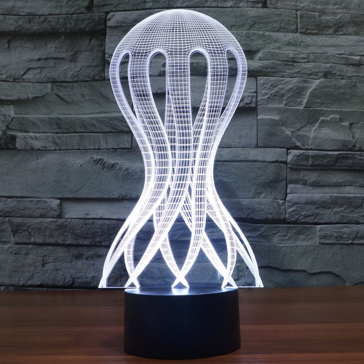 水母款3D燈 七彩漸變觸控三維立體燈/檯燈/小夜燈