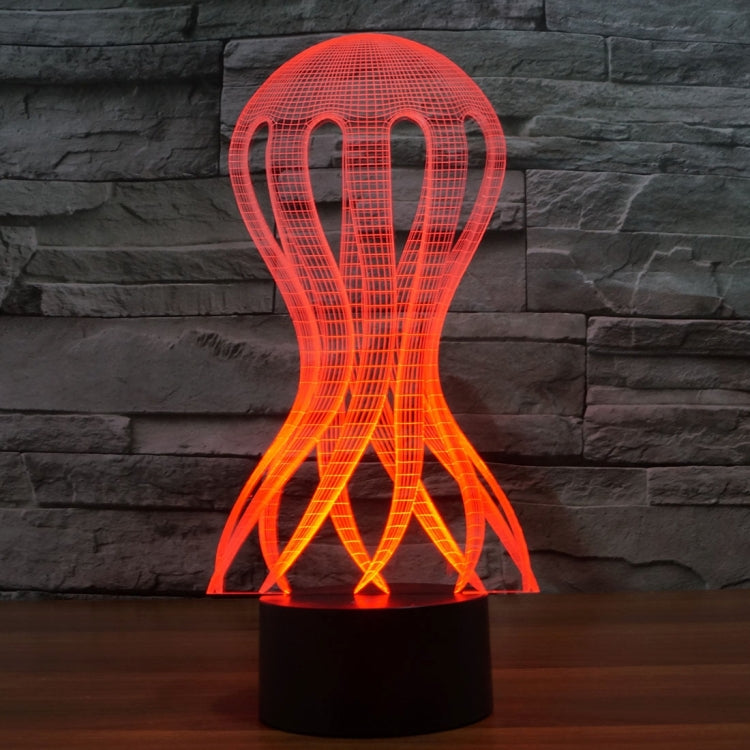 水母款3D燈 七彩漸變觸控三維立體燈/檯燈/小夜燈