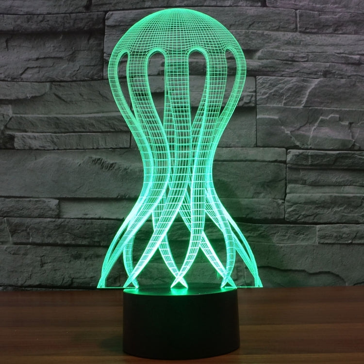 水母款3D燈 七彩漸變觸控三維立體燈/檯燈/小夜燈