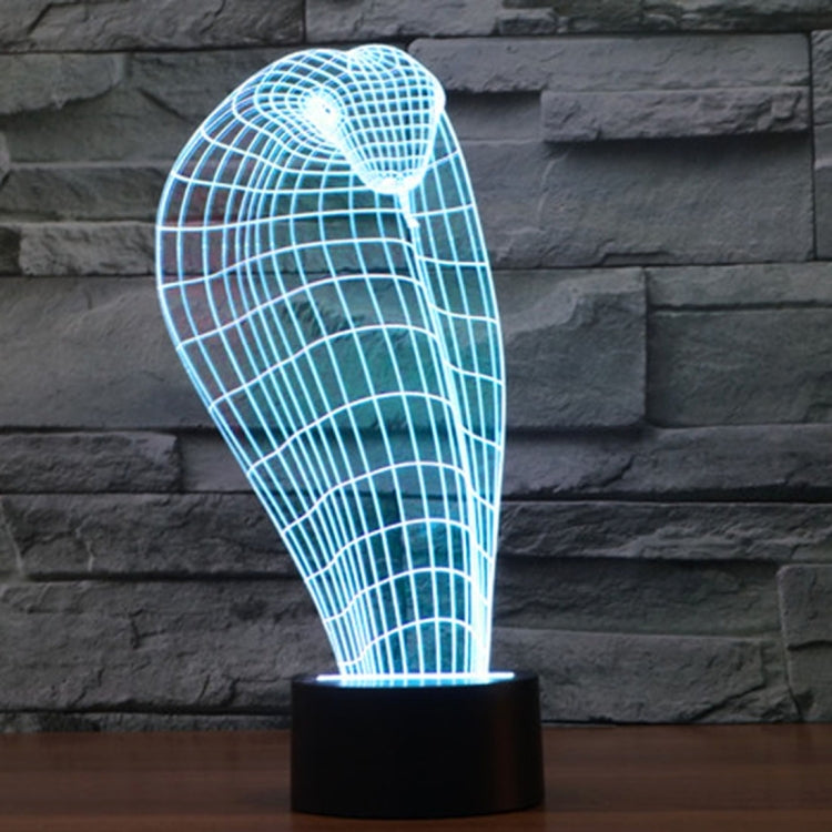 眼鏡蛇款3D燈 七彩漸變觸控三維立體燈/檯燈/小夜燈
