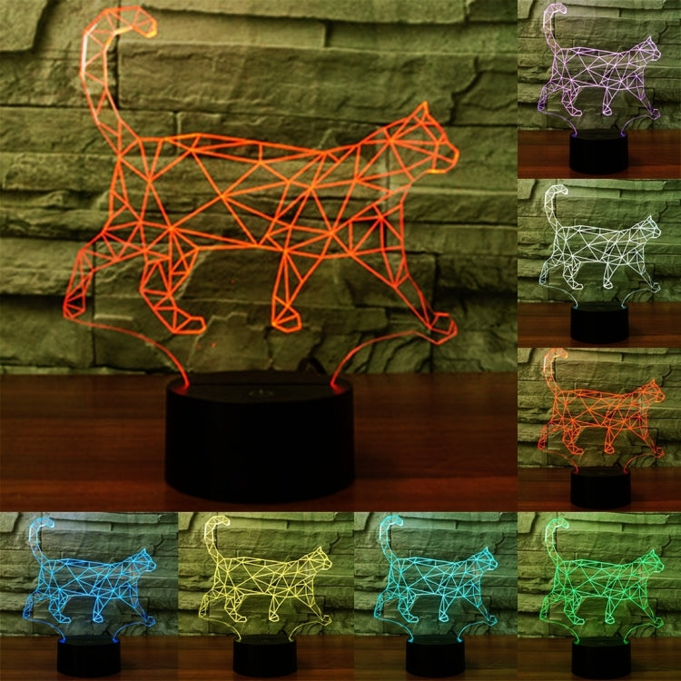 行走貓 3D燈 七彩漸變觸控三維立體燈/檯燈/小夜燈
