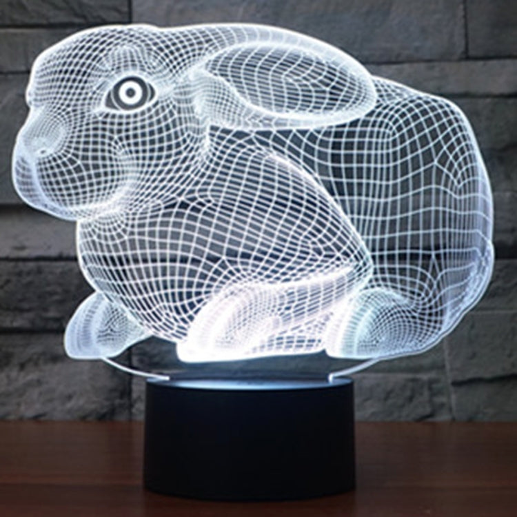 兔子 3D燈 七彩漸變觸控三維立體燈/檯燈/小夜燈
