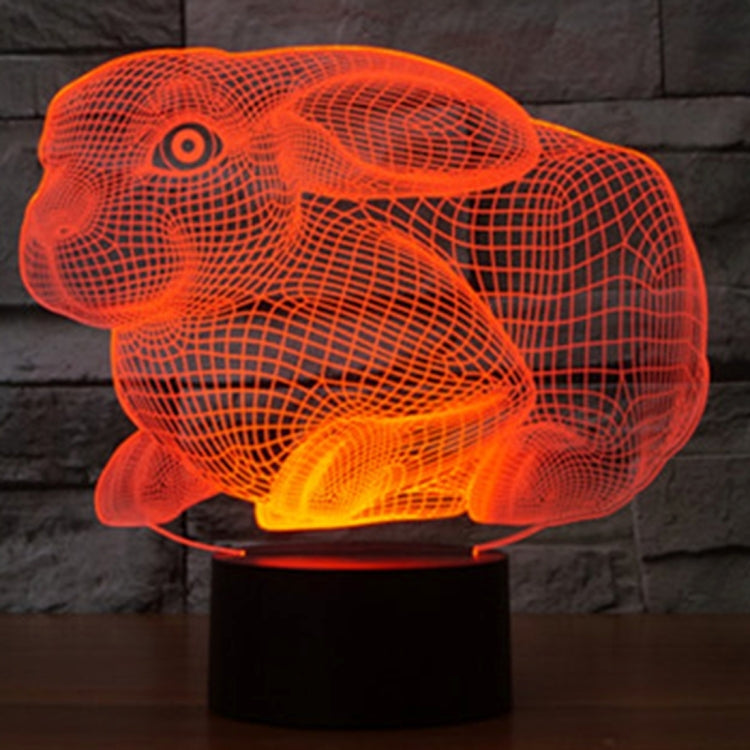 兔子 3D燈 七彩漸變觸控三維立體燈/檯燈/小夜燈