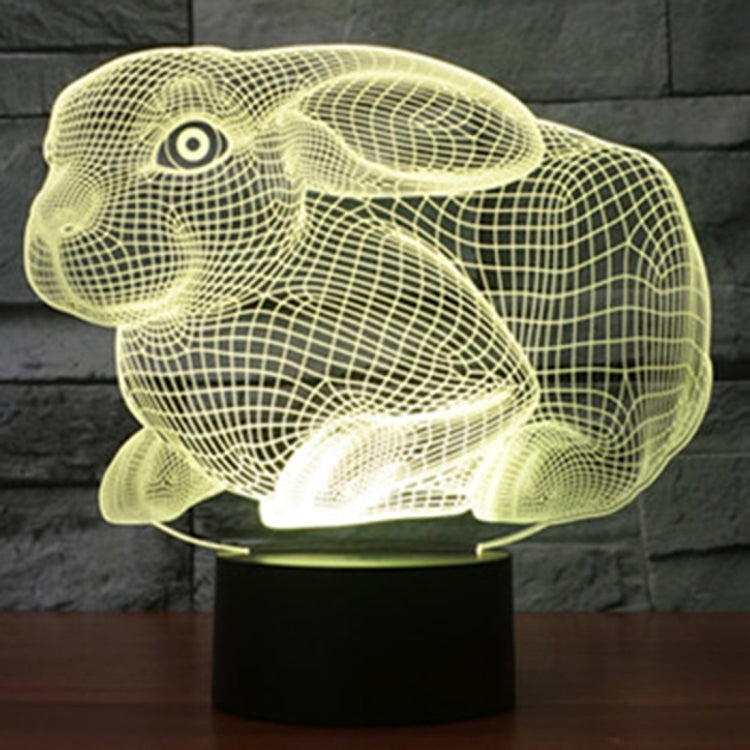 兔子 3D燈 七彩漸變觸控三維立體燈/檯燈/小夜燈