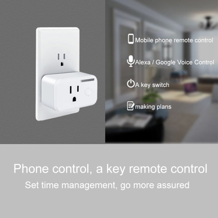 10A WiFi智能語音定時插座 1插位 支持Alexa & Google Home語音 AC 110-250V 美規