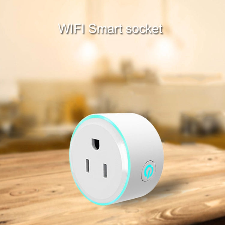 10A WiFi圓形智能插座 語音定時插座 帶幻彩呼吸燈 支持Alexa & Google Home語音 AC 100-240V 美規