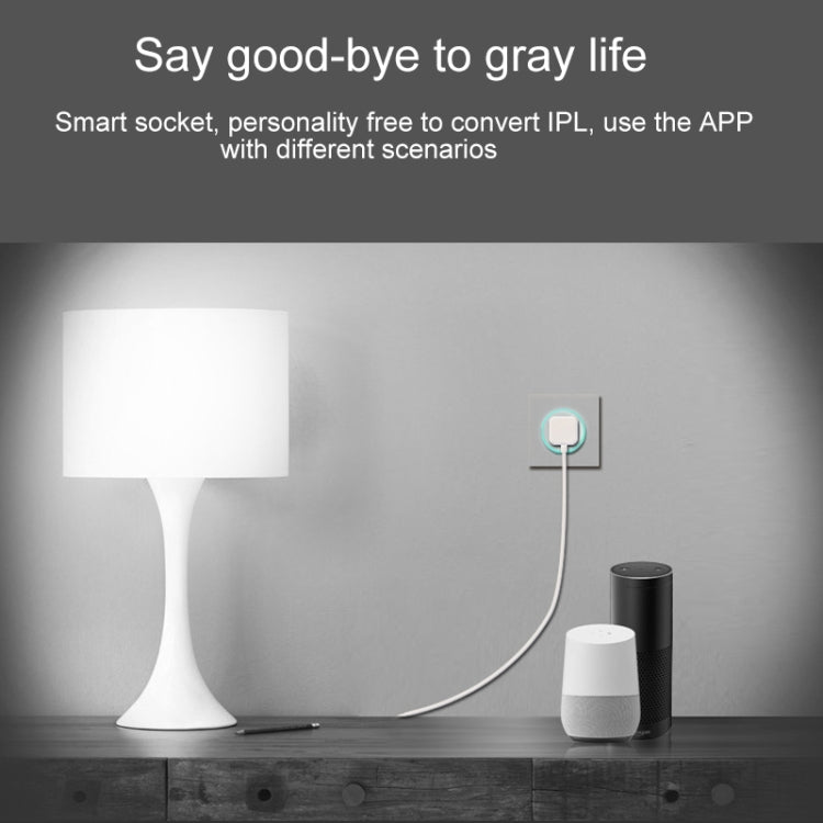 10A WiFi圓形智能插座 語音定時插座 帶幻彩呼吸燈 支持Alexa & Google Home語音 AC 100-240V 美規