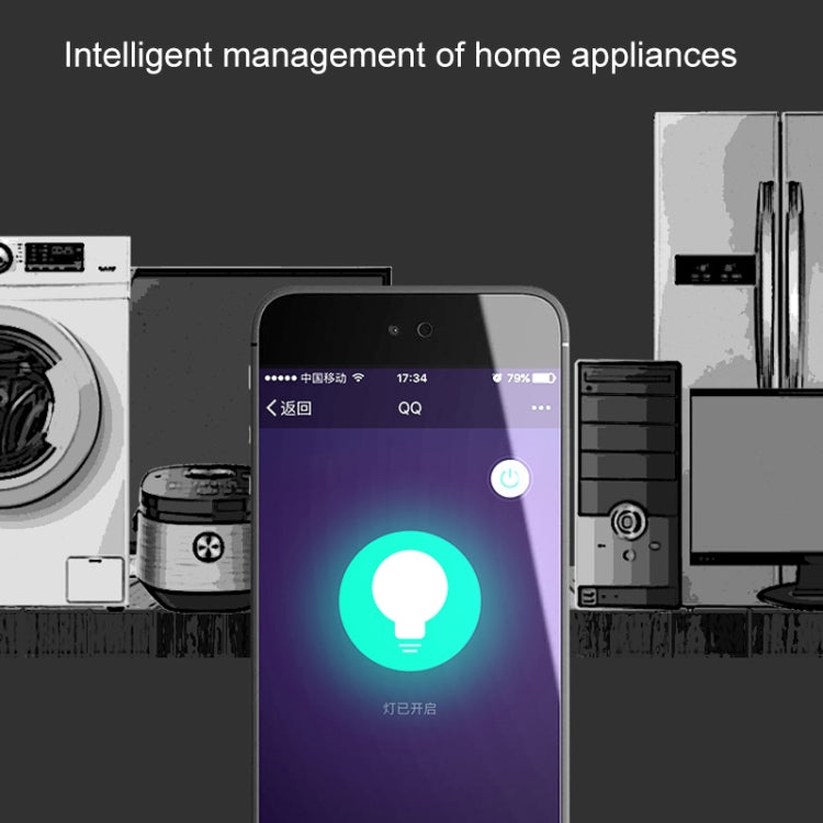 10A WiFi圓形智能插座 語音定時插座 帶幻彩呼吸燈 支持Alexa & Google Home語音 AC 100-240V 美規
