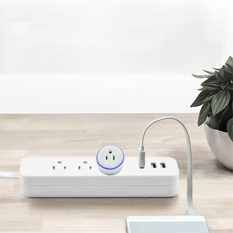 10A WiFi圓形智能插座 語音定時插座 帶幻彩呼吸燈 支持Alexa & Google Home語音 AC 100-240V 美規
