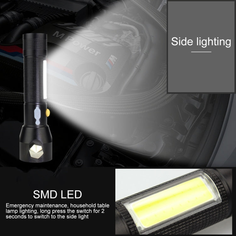 10W 450流明 充電強光LED手電筒 帶三種模式&安全錘