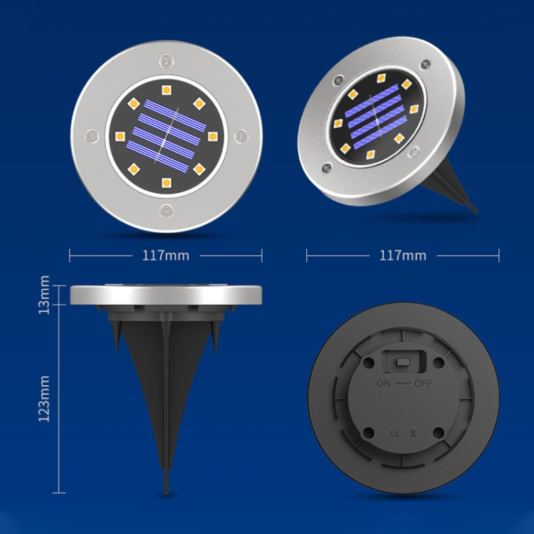 8 LEDs 七彩變光太陽能戶外庭院燈草坪燈感應式地插燈智能光控地埋燈