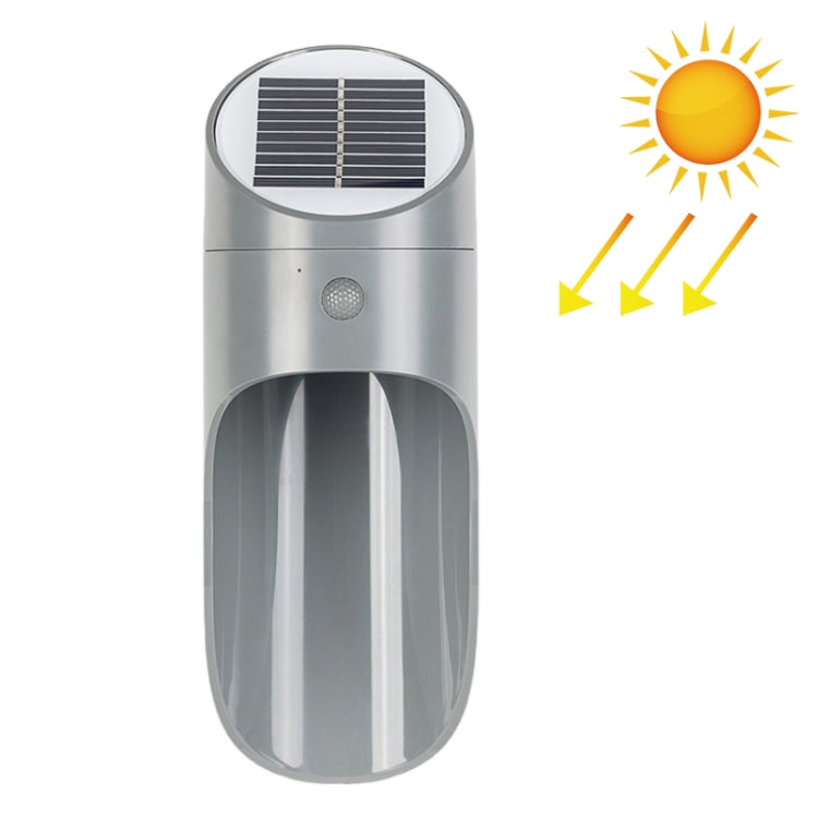 太陽能戶外LED感應壁燈小夜燈雷達人體感應照明燈，白光