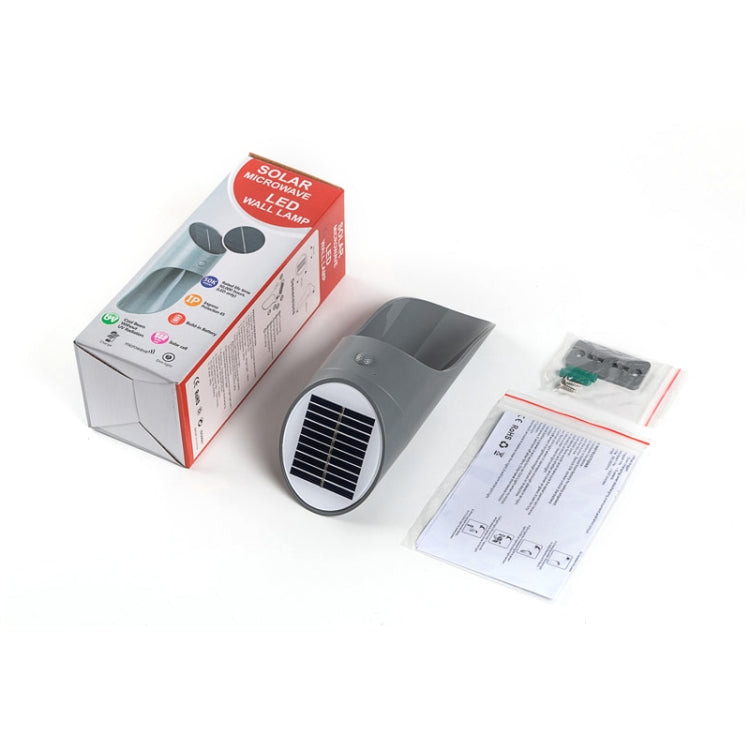 太陽能戶外LED感應壁燈小夜燈雷達人體感應照明燈，白光