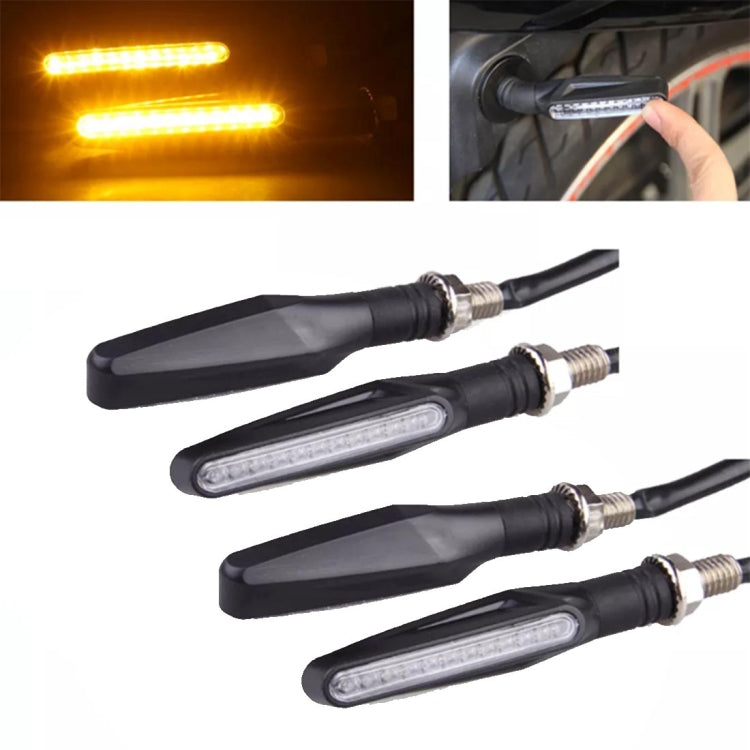 4個一賣 摩托車12LED條形信號轉向燈 黑色 黃光