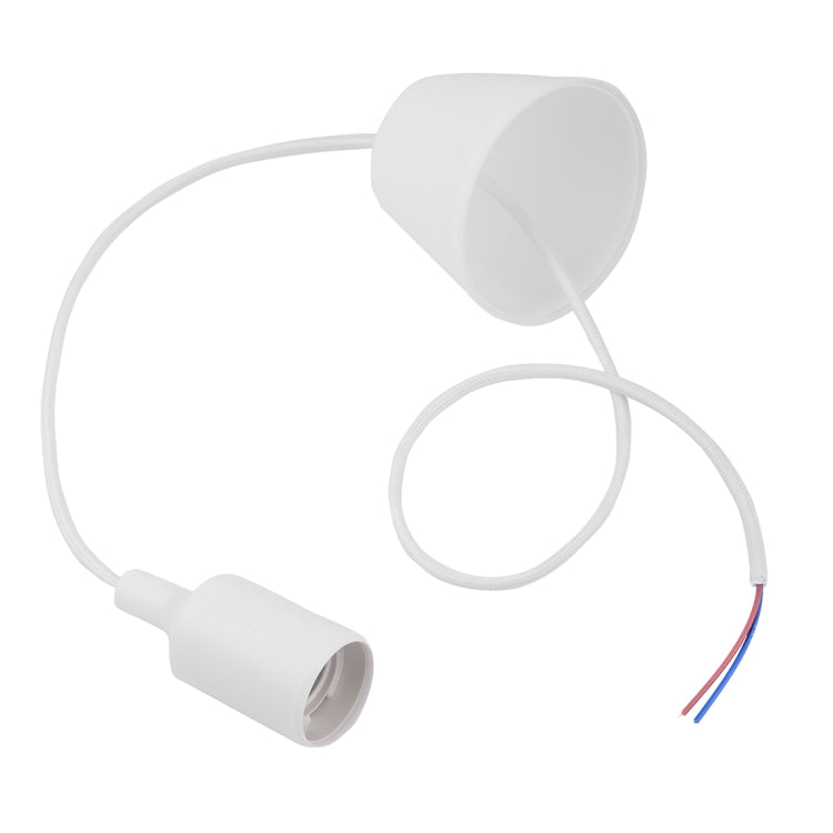 E27燈座吊線 吊燈燈座燈泡底座電源線 帶燈罩，線長：1米