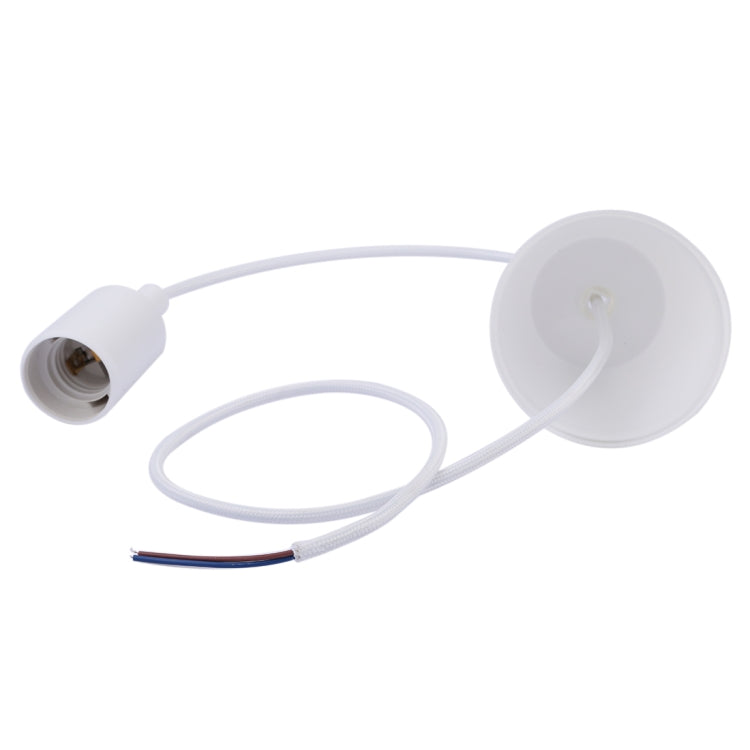 E27燈座吊線 吊燈燈座燈泡底座電源線 帶燈罩，線長：1米