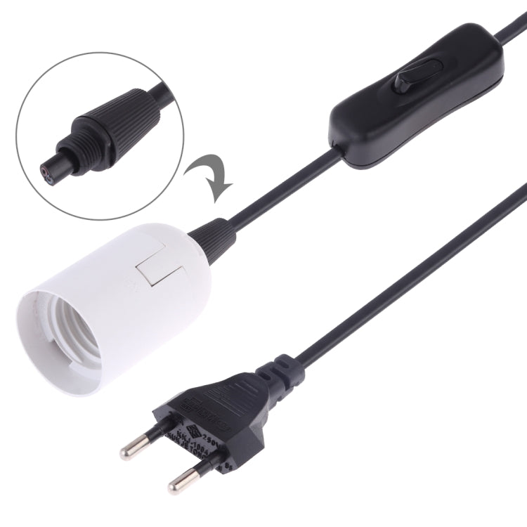 E27線帽開關燈座枝形吊燈電源插座 帶1.2米延長線 小英規