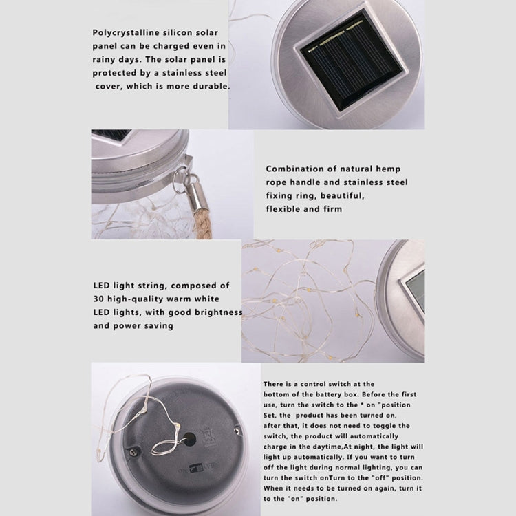 太陽能裂紋瓶麻繩掛燈 戶外庭院LED裝飾燈 IP55防水