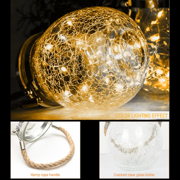 太陽能裂紋瓶麻繩掛燈 戶外庭院LED裝飾燈 IP55防水