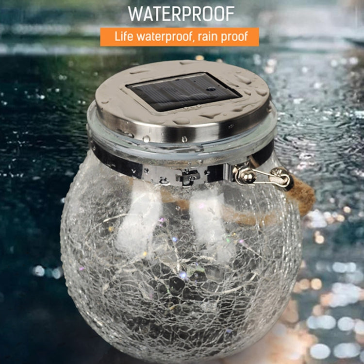 太陽能裂紋瓶麻繩掛燈 戶外庭院LED裝飾燈 IP55防水