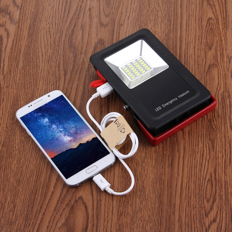 30W 24LEDs SMD5730 2400流明 6000-6500K IP65防水 LED紅藍閃警示投光燈 充電便攜式投光燈 帶支架