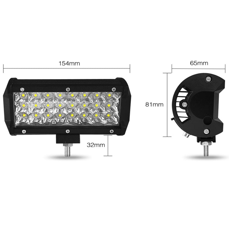 7寸18W 3排 LED長條燈工作行駛改裝越野車燈車頂長條燈