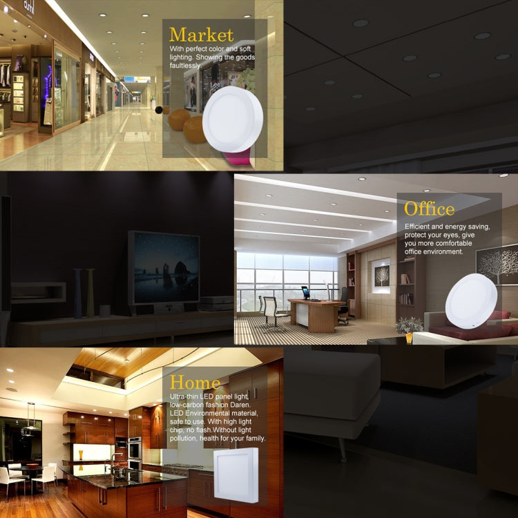 6W 明裝方形吸頂燈 30顆SMD 2835燈珠, 外徑12cm AC 85-265V