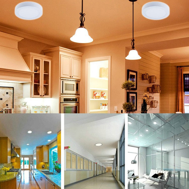 6W 明裝方形吸頂燈 30顆SMD 2835燈珠, 外徑12cm AC 85-265V