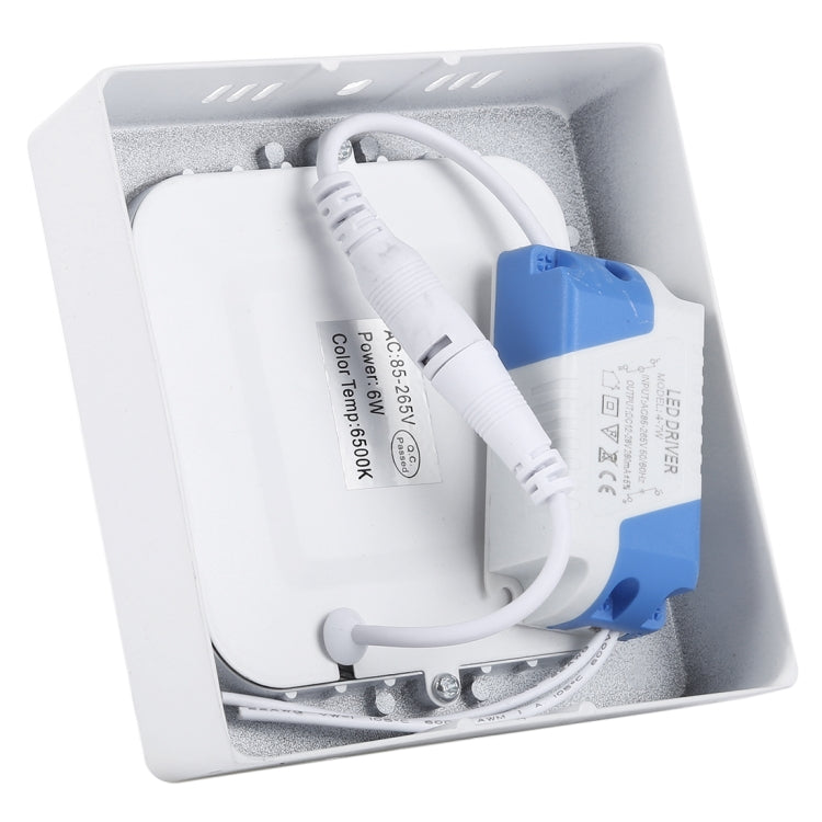 6W 明裝方形吸頂燈 30顆SMD 2835燈珠, 外徑12cm AC 85-265V