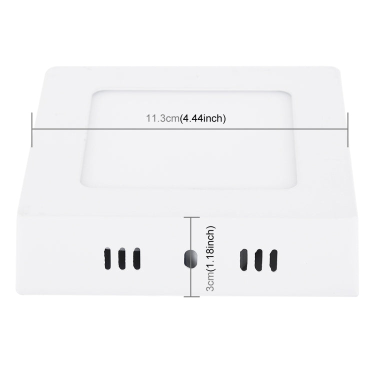 6W 明裝方形吸頂燈 30顆SMD 2835燈珠, 外徑12cm AC 85-265V