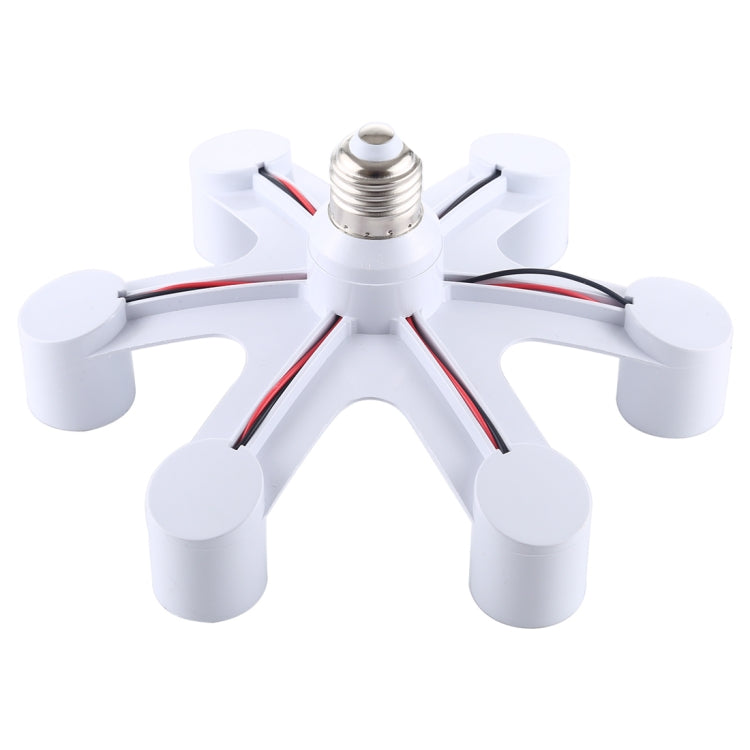 1轉6 E27標準燈座底座轉換器 LED燈泡插座適配器