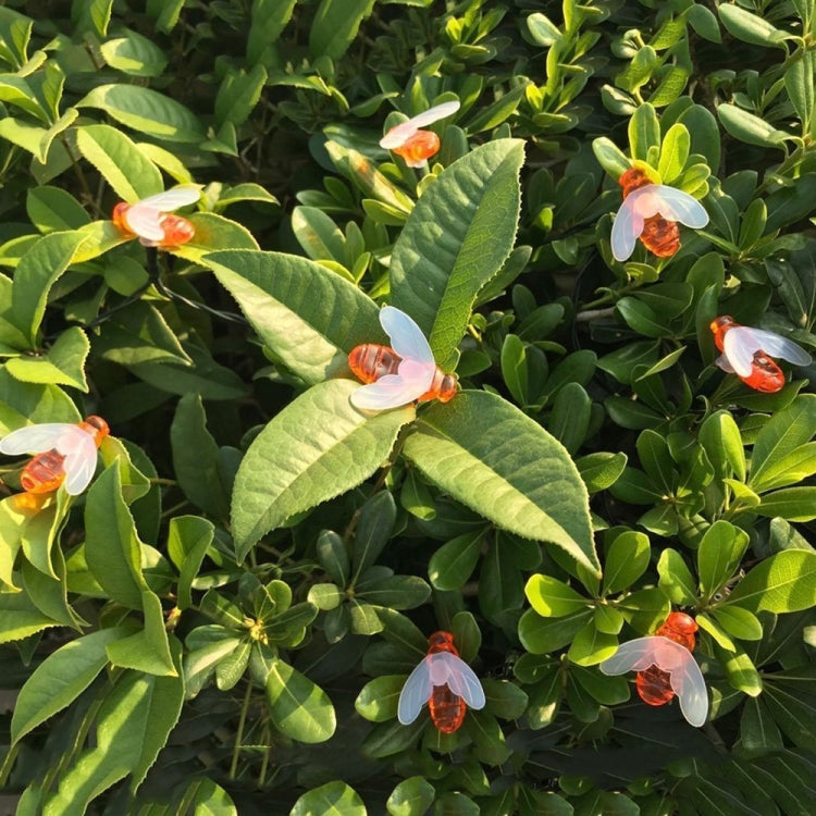 小蜜蜂造型防水LED太陽能燈串帶100mA / 1.2V太陽能面板 4.8米 20燈珠 暖白光