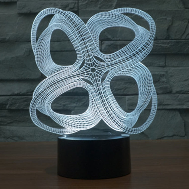4圈抽象3D燈 七彩漸變觸控三維立體燈/檯燈/小夜燈