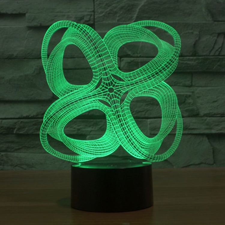 4圈抽象3D燈 七彩漸變觸控三維立體燈/檯燈/小夜燈