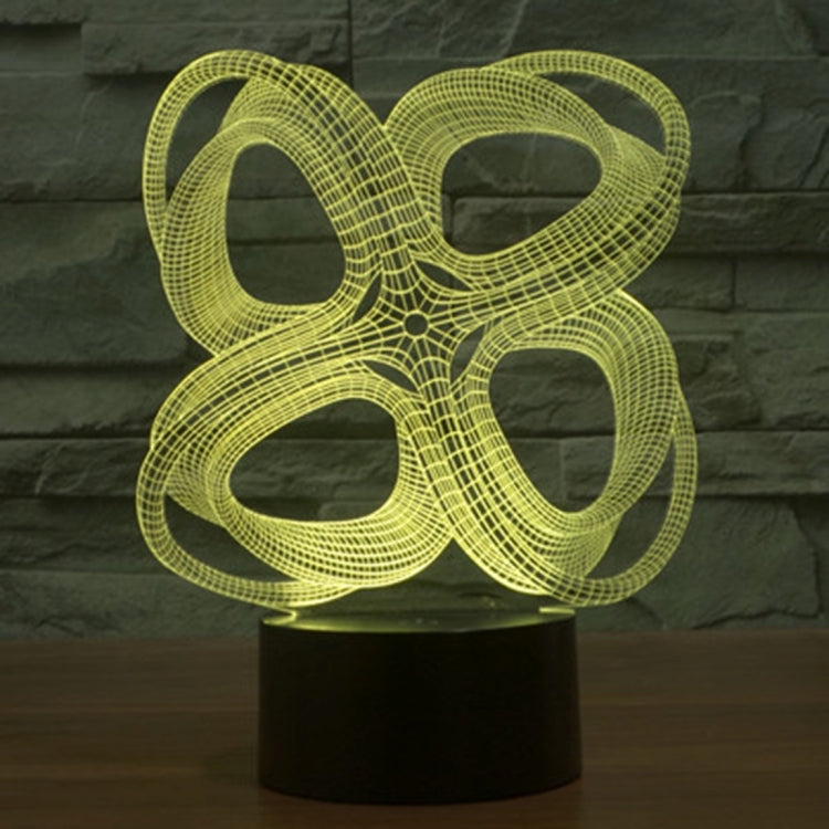 4圈抽象3D燈 七彩漸變觸控三維立體燈/檯燈/小夜燈