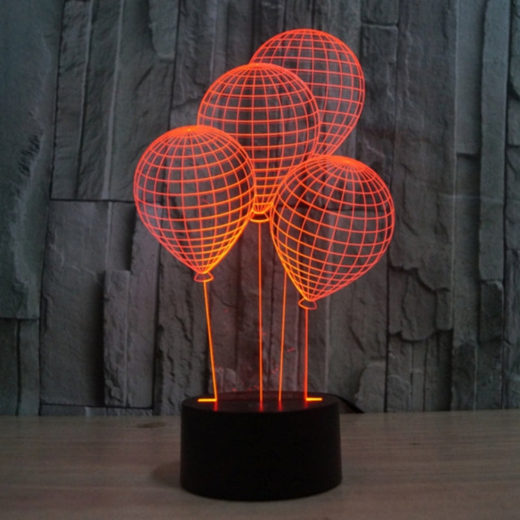 氣球款3D燈 七彩漸變觸控三維立體燈/檯燈/小夜燈